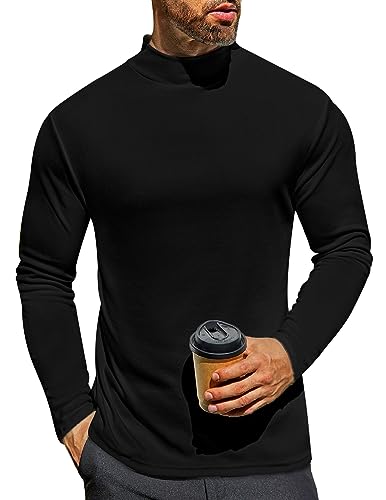 Ekouaer Men's Mock Turtleneck Long Sleeve Turtle Neck Tops Lightweight Undershirt Thermal Sweater Shirts