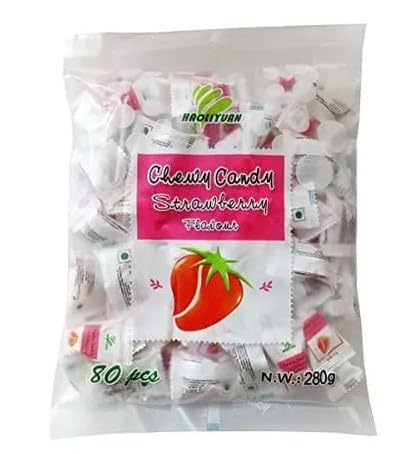 Haoliyuan Thai Chew Strawberry Flavour Candy, 280g(Approx 80pcs)