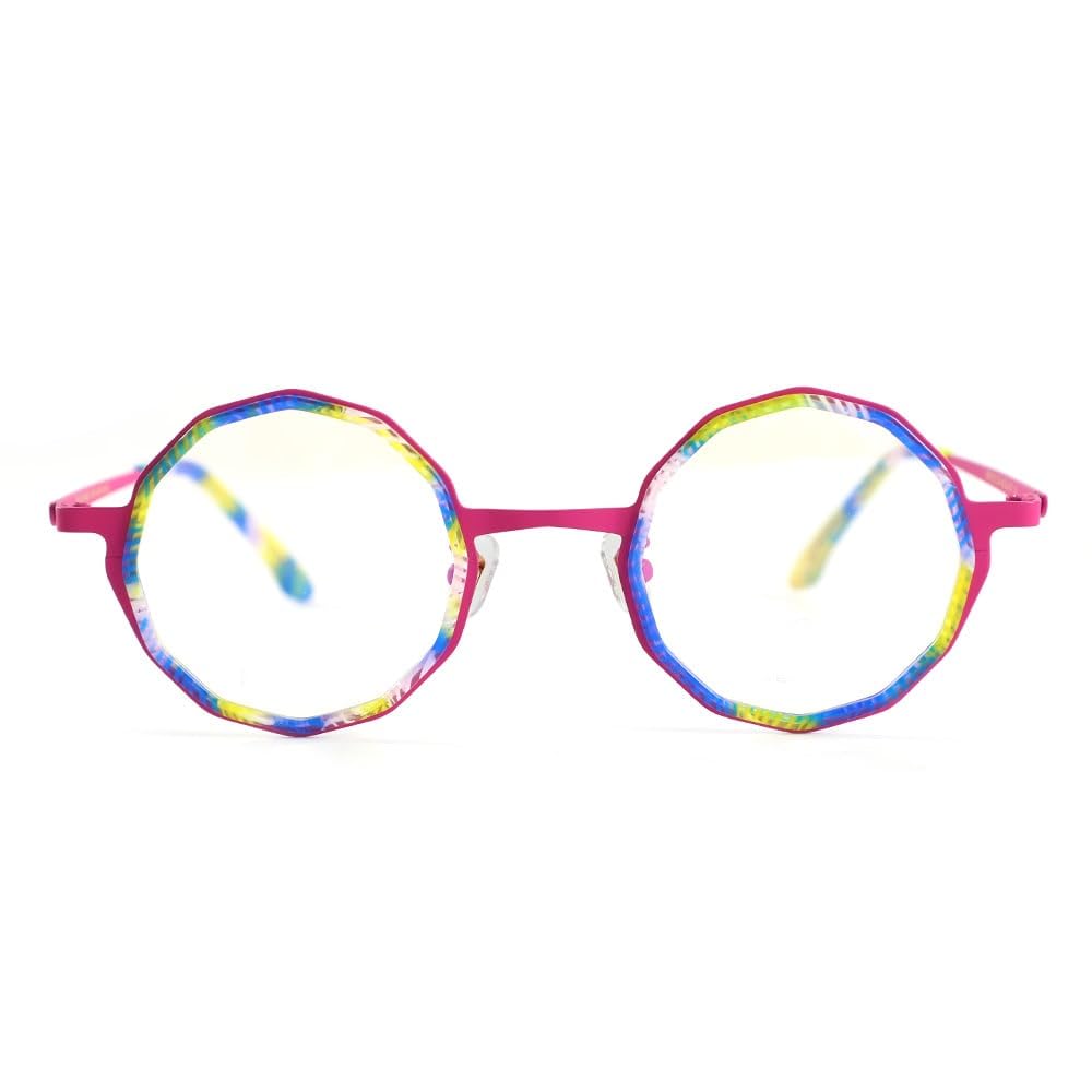 Runde Lesebrille Titanfassung, Blaulichtfilter Lesebrillen für Damen & Herren