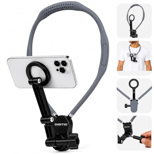 Image of Magnetic Neck Phone Holder for Mobile | Hands-Free Hanging Neckband Mobile Accessories for YouTube Vlogging, Photography, POV Recording, Travel & Shooting | Vlog Neck Gadgets for Smartphone
