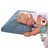 Theraline Kinderkopfkissen ab 2 Jahren, ergonomisches Schlafkissen & Nackenstützkissen, Füllung aus Memory Schaum & Perlen, patentiert, Kinderkissen für gesunden Schlaf, atmungsaktiver Kopfkissenbezug