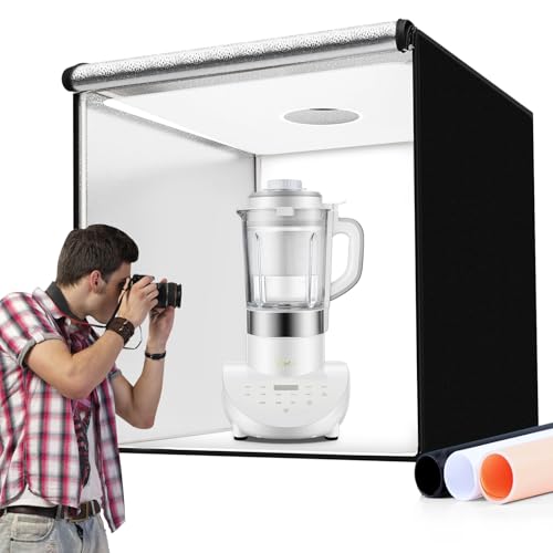 40x40 Inch Photo Studio Photo Light Box for Photography, 405 LED Large Lightbox with 3 Light Panel Stepless Dimming and Soft Light Cloth Professional Photo Background Shooting Tents