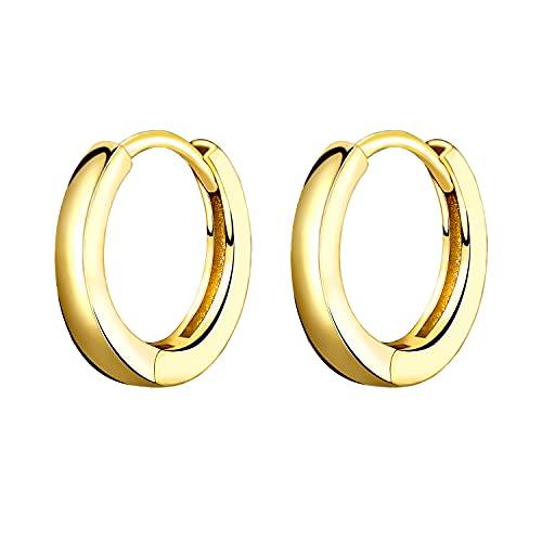 Oukuok Boucles d'oreilles créoles en argent sterling 925 plaqué or blanc Cover