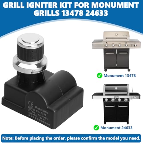 Image of SafBbcue 13478 24633 Grill Igniter Replacement for Monument Grills - Replacement Pulse Igniter with Ignition Button, Corrosion Resistant Easy Install