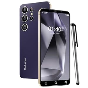PrzTIk Goedkope Mobiele telefoon zonder contract, 5,0 inch, 1 GB + 16 GB 128 GB uitbreidbaar, Android 9.0, Dual SIM, Dual Camera, 3000 mAh batterij, Face ID, GPS (P24Ultra-Purple)