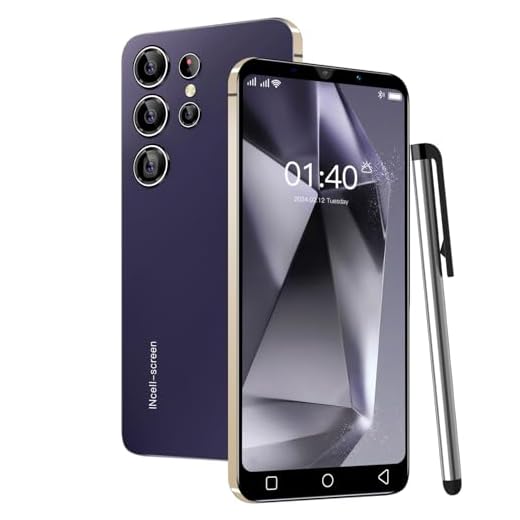 QrZrQ Smartphones Bon marché, 5,0 Pouces, Double Carte Double Caméra, Quad Core, ROM 16GB 【Extensible à 128GB】, Support GPS/WiFi/Bluetooth/FM, Téléphone déverrouillé par Le visag (S24Ultra-Purple)