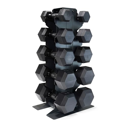 CAP Barbell 150 lb Rubber Coated Hex Black Handles Dumbbell