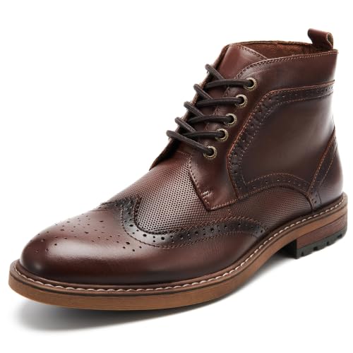 Image of Arkbird Mens Dress Boots Genuine Leather Cap Toe Ankle Boot with Side Zipper for Casual Business Formal Wear