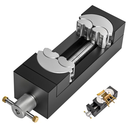 Image of Luvan Mini Drill Press Vise, Small Bench Vise Clamp for Any Shape 2.44" Jaw Opening Self-Adjusting Smart Fractal Vise, Precision Aluminum Hobby Mini Table Clamp for DIY,Crafts,Jewelry Making,Repair