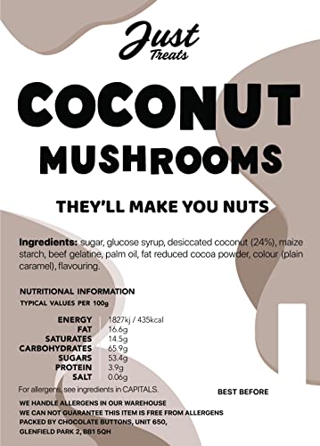 Traditional Coconut Mushrooms Gift Jar from The A-Z Retro Sweet Shop Collection