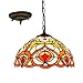 Produktbild AIBOTY Tiffany-Stil Hängende Pendelleuchte 12"Breite Pastoralen Glas Blau Lampe Töntes Vintage Dekoration Hängelampe für Kücheninsel Esszimmer Anhänger Licht