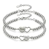 BOYANDM Juego de 2 pulseras de cuentas a juego que simbolizan el amor y la conexión, para el Día de la Madre, One Size, como se describe, como se describe