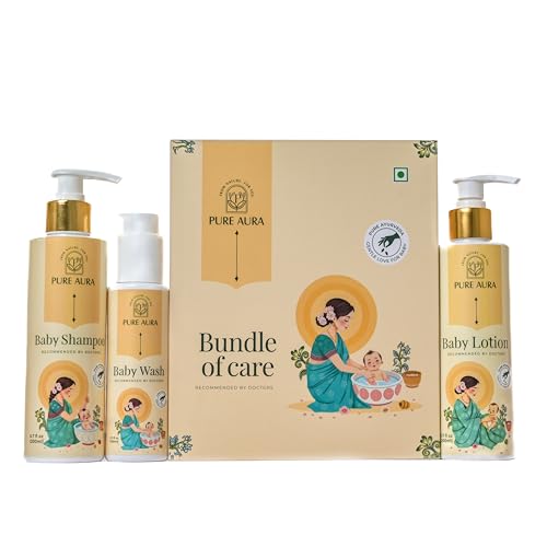 Pure Aura Head to Toe Harmony Baby Care Kit | Ayurvedic Baby Wash,...