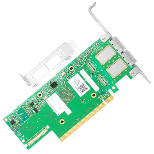 Tarjeta de red Vogzone para MCX653106A-HDAT ConnectX-6 VPI 200GbE 2x QSFP56 PCIe 4.0 x16 NIC | Adaptador Ethernet e InfiniBand HDR, baja latencia con descarga por hardware, RDMA integrado, SR-IOV para computación HPC y IA, NVMe sobre Fabrics miniatura 4