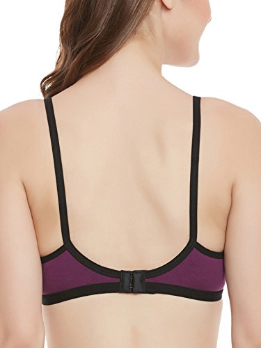 Image of Clovia Women's Dark Grey Cotton Non-Padded Non-Wired Everyday Bra with Demi Cups