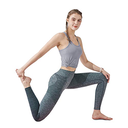 Yoga Racerback Tank Top For Women With Built In Bra,Women's Padded Sports Bra Fitness Workout Running Shirts (Gray, Small) #TOP4