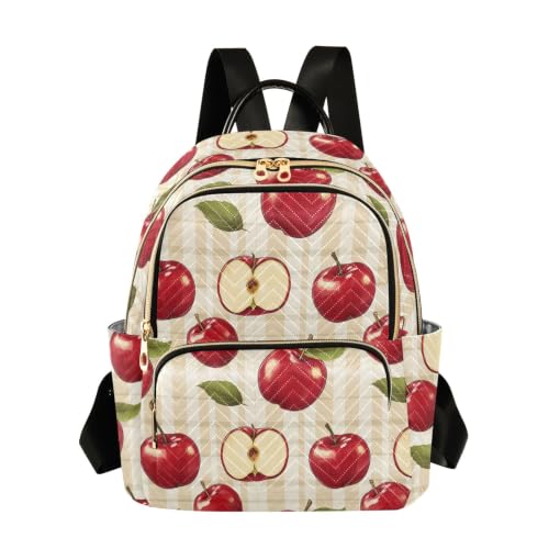 Sac à dos femme pommes à carreaux taille M petit sac tendance