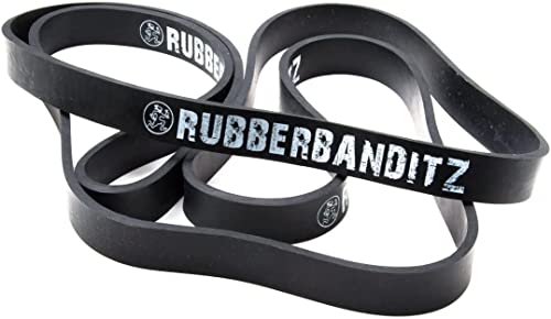 Rubberbanditz Pull Up Assist Resistance Bands | Heavy Duty Loop Exercise Bands for Powerlifting, Mobility, and Stretching | Travel Friendly Resistance Bands for Workout | Pack of 1 (Black)