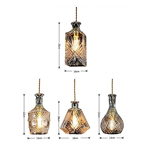 Lámpara de techo Edison con vidrio tallado y luces LED modernas para barra de bar modelo B 5