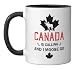 Canada Is Calling And I Moose Go Canadian Flag Maple Leaf Ceramic Mug, Black/White