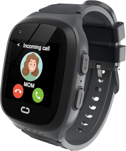 CIRPOS 4G Kids Smart Watch Boys with GPS Tracker, Smart Cell Phone Watches for Kids Age 5-12, Video Calling SOS Call Voice Chat Alarm Clock HD Camera Touchscreen GPS Watch for Kid Gifts Idea (Black)