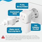 Ceptics Canada to Denmark Travel Plug Adapter (Type K) - Dual Input - Ultra Compact - Charge your Cell Phones, Laptops, Tablets (CT-20, 3 Pack)