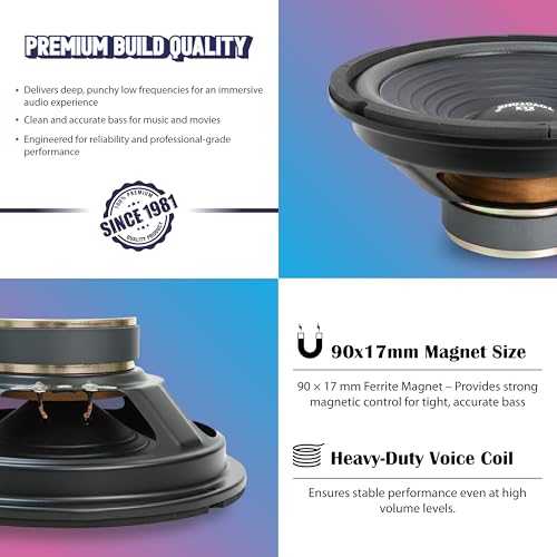 Image of 8 inch Inch Indian-Idol Series Stereo HI-FI Woofer Speaker | Copper Coil | Impedance 4 Ohms | 90 * 17MM Magnet | 40 Watt for Car and Home