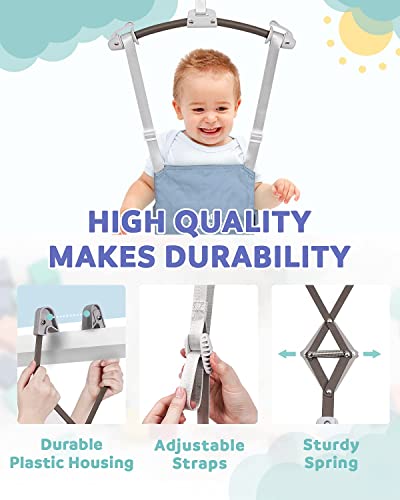 Infant Master Doorway Jumper, Johnny Jumper W/ Adjustable Seat Bag, Durable Baby Door Bouncer & Swing Jumper W/ Steel Spring, Wise Gift Choice For Infant & Toddler, Easy To Use, Blue #TOP5
