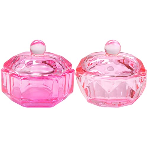 2 Pzs Acrílico Nail Art Recipiente de Vidrio miniatura 2