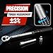 DANGKIY Drehmomentschlüssel Auto, 40–210 N.m Drehmomentschlüssel 1/2 Zoll, 6-tlg. Torque Wrench mit 125 mm Verlängerung, 1/2"-3/8" Adapter & 3 Stecknüssen – Für Reifenwechsel & Motorrad