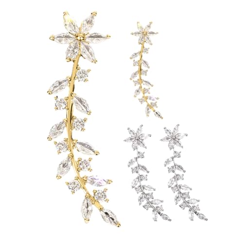 Homoyoyo 2 Pares De Pendientes Largos Joyería Pendientes De Moda Para Mujer Pendientes De Oruga Pendientes Llamativos Pendientes Trepadores Pendientes De Boda Para Novias Cobre