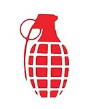 Grenade Decal Stickers Bomb Gloves for Car Truck Bumper Window (Red)