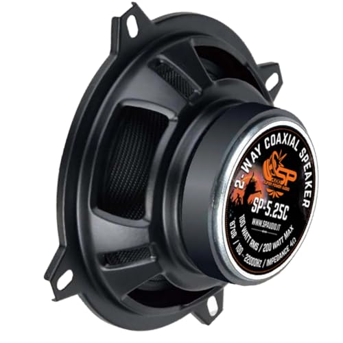 2 SP AUDIO SP-5.25C głośniki współosiowe 2-drożne, 13 cm 130 mm 5,25" średnicy, moc RMS 100 W i maks. 200 W, impedancja 4 Ohm, czułość 85 dB, drzwi samochodowe, samochody, para
