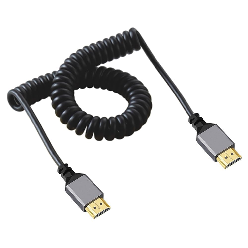 HDMI 2.0 Cable, HDMI Male to Male Stretch Coiled Cable, 4K@60Hz High Speed Audio Video Cord for HDTV, Monitor, Laptop, PC, Gaming Console & Display Devices, Straight Connector-picture-17