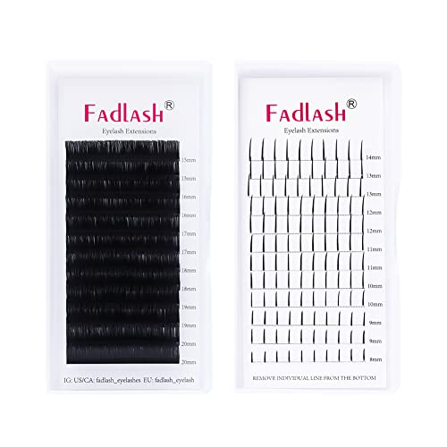 Fadlash Eyelash Extensions Lashes D Curl Lash Extensions Mixed Tray With Product Image Lash Extension Spikes 15-20Mm Mix D Curl Premade Lash Spikes Individual Lashes #TOP22