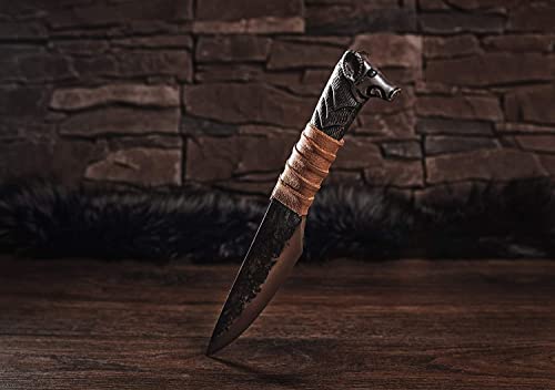 Image of Norse Tradesman Viking Knife, Boar Hilt, 5.5 in Carbon Steel Blade