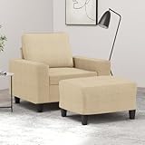 Repose-pieds polyvalent : le tabouret assorti (60 x 50 x 41 cm) sert de repose-pieds confortable, de siège supplémentaire ou d'ajouter une touche élégante à votre canapé ou canapé dans le salon.