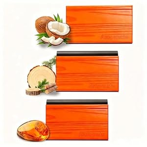 Ambientador de madera para automóvil, aceite esencial natural con clip de visera de metal, aroma de larga duración para automóvil, camión, SUV, cabina, dos clips de metal, paquete variado de