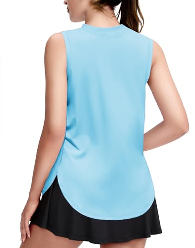 Image of Zaclotre Girls Athletic Tank Tops High-Low Hem Loose Fit Summer Top Kids Sleeveless Sport Shirts 5-14 Years