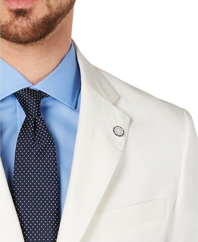 Nautica Mens Modern fit Sport Coat Blazer 42 R White Solid Stretch2
