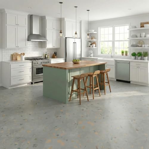 Image of Allure Luxury Vinyl Tile Flooring, 22 Mil Wear Layer, Ultima Comfit Terrazzo 12 inch x 24 inch, 6.5 mm Thick Vinyl Tiles with Click and Lock Installation, 1 Box 23.56 sqft