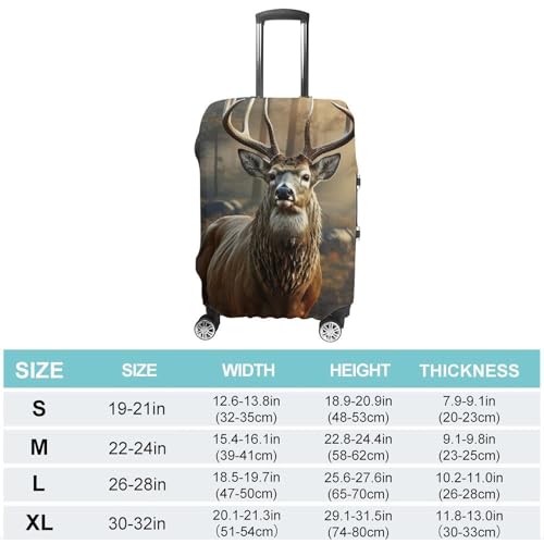 Deer Hunting Season Luggage Cover, Washable Elastic Suitcase Cover Protector Fit 18-32 Inch Luggage2