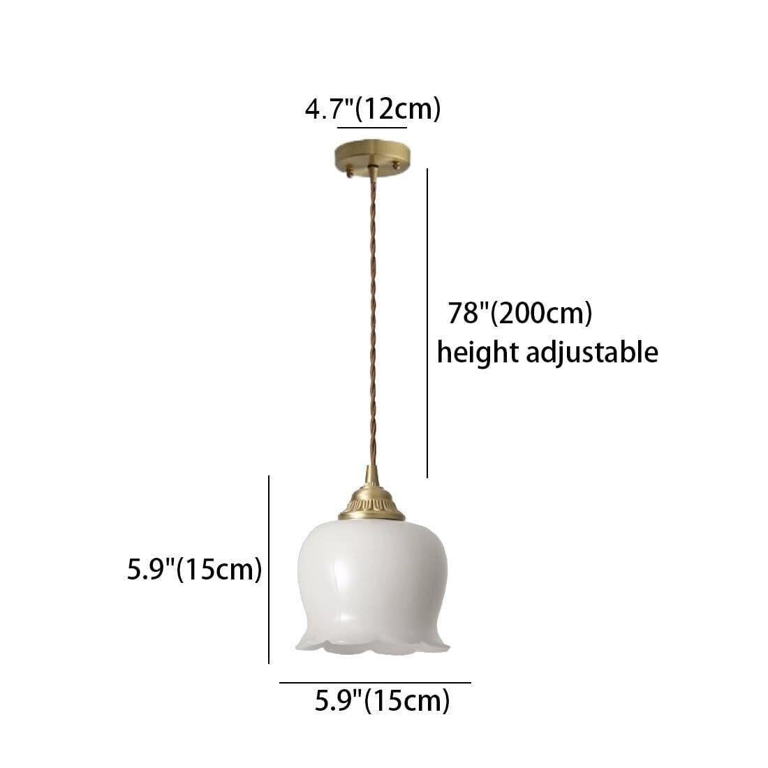 Lampada a Sospensione Vintage Ottone, Fiore Resina Stile Francese