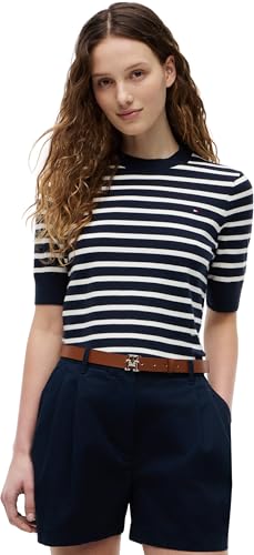 Pull-Over Tommy Hilfiger Femme Co Jersey Fine GG C-NK SS SWT Ww0ww49705 maille fine