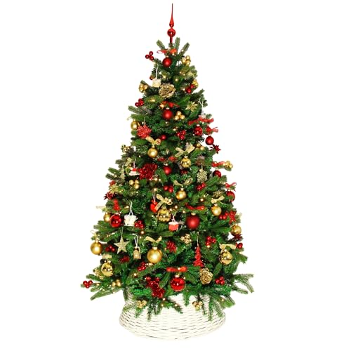 Kit décoration sapin rouge et or 1-2m créez une ambiance magique au salon pour toute la famille