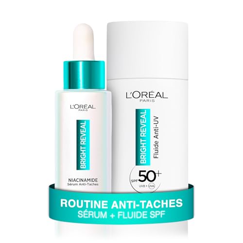 L’Oréal Paris - Sérum Anti-Taches et Fluide Anti-UV SPF50+ - Enrichi en Mélasyl et Niacinamide - Coffret Routine de Soin pour Traiter et Corriger - Tous...