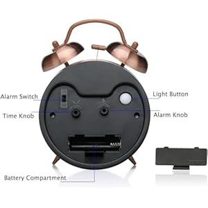 Loudalarmclockforheavysleepersadultsmetal4inchestwinbellbatteryoperatedalarmclocksforbedroomsdecorationsilentnontickingredbrown Urban Country Home Decor Loud alarm clock for heavy sleepers adults metal 4 inches twin bell battery operated alarm clocks for bedrooms decoration silent non ticking red brown urban country home decor