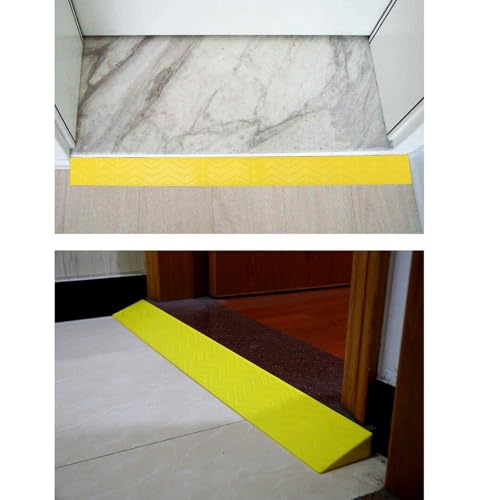 Rampa de plástico para umbral, tablero de transición para escalones, ensanchada y reforzada para alta capacidad de carga (100 x 13 x 6,5 cm) miniatura 3