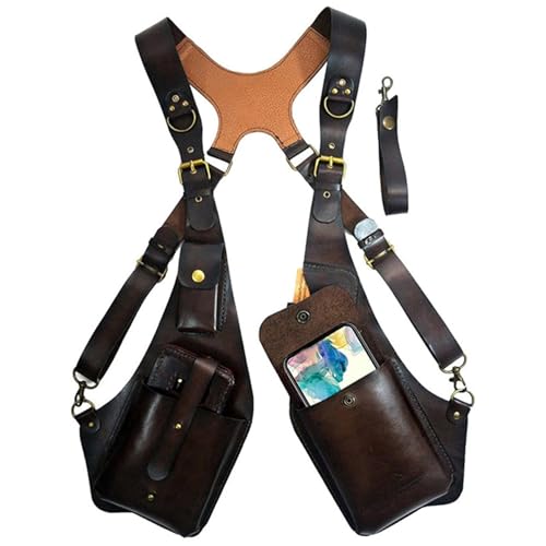 Underarm Shoulder Bag, Brown, Unisex-Adult, Sling, Shoulder Strap, Rectangular, PU Leather, Waterproof Phone Compartment, Adjustable Double Shoulder Straps, One Size4