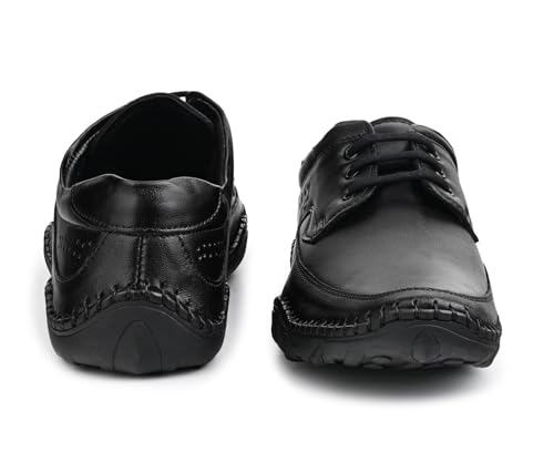 Image of LOUIS STITCH Genuine Leather Formal Shoes for Men | Ultra Lightweight and Flexible Rubber Sole Men's Formal Derby Shoes | Formal Lace Up Derby Shoes for Men | LSAXPL |